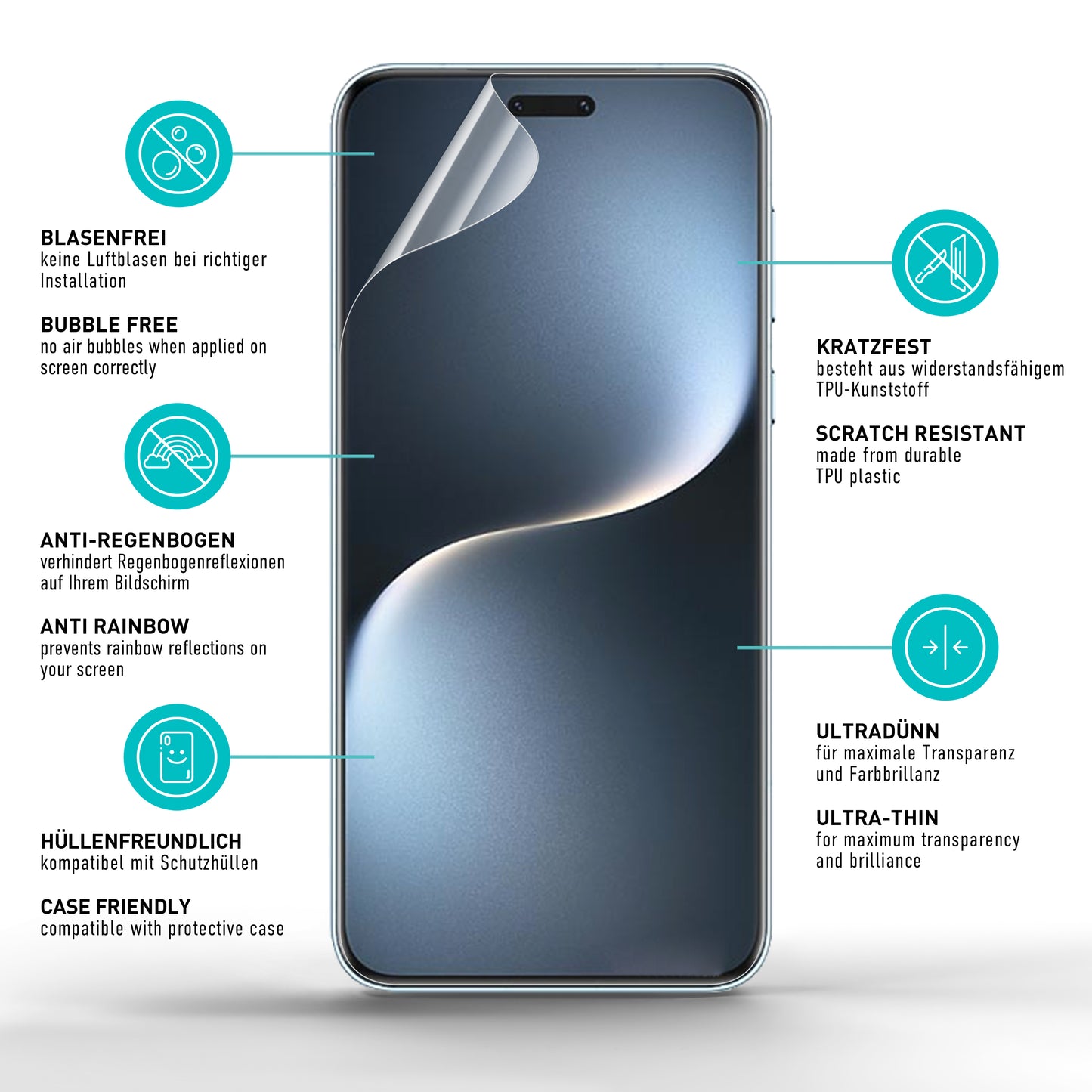 smartect TPU Schutzfolie Klar für Honor Magic 7 Pro, 2 x Front