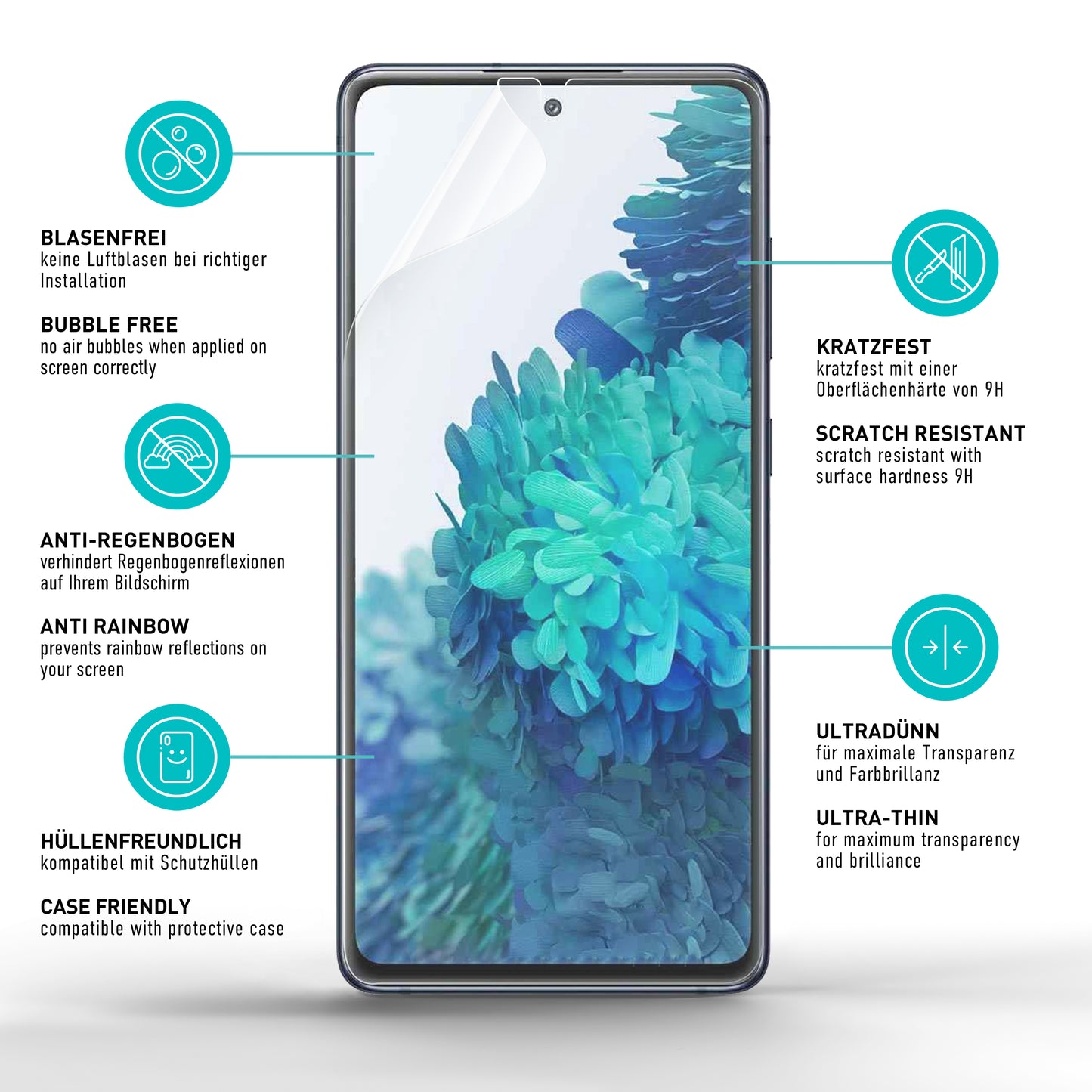 smartect TPU Schutzfolie Matt für Samsung Galaxy S20 FE, 2 x Front