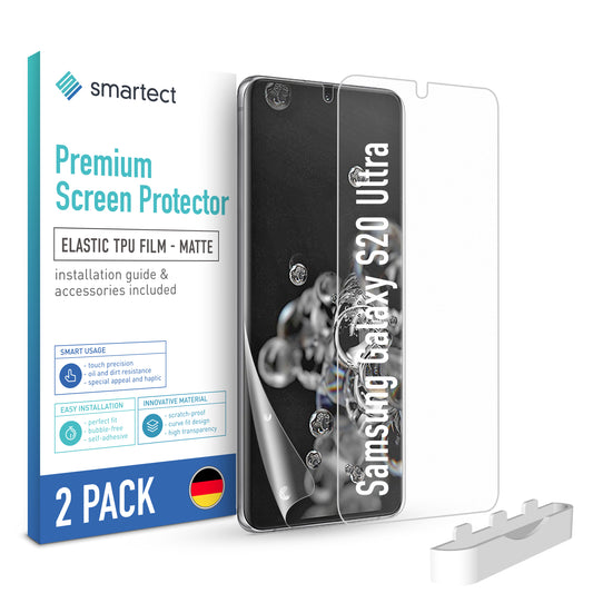 smartect TPU Screen Protector Matt for Samsung Galaxy S20 Ultra, 2 x Front