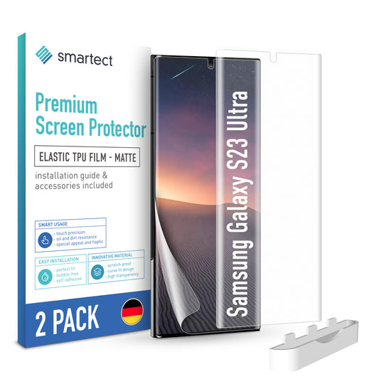 smartect TPU Screen Protector Matt for Samsung Galaxy S23 Ultra, 2 x Front