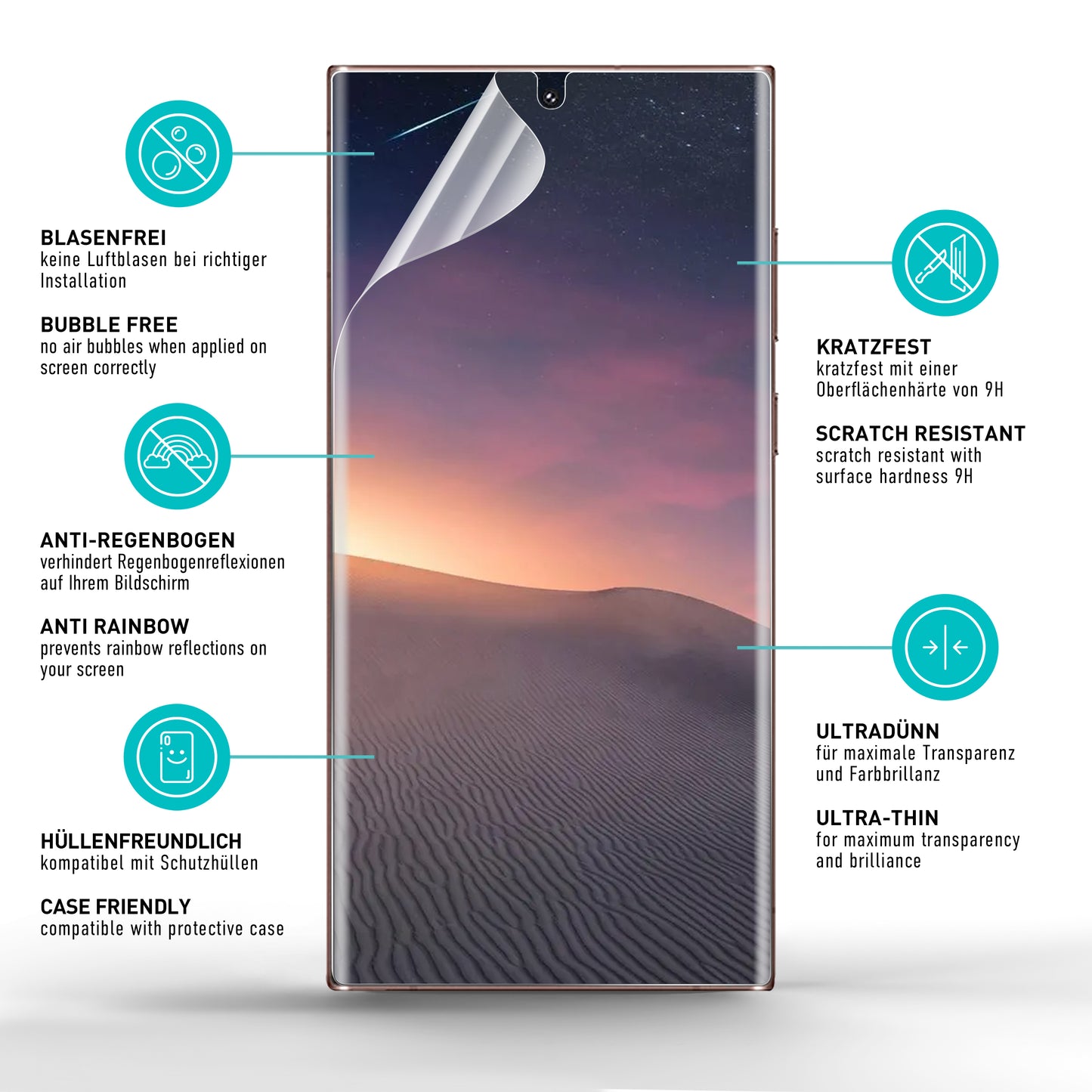 smartect TPU Schutzfolie Matt für Samsung Galaxy S23 Ultra, 2 x Front