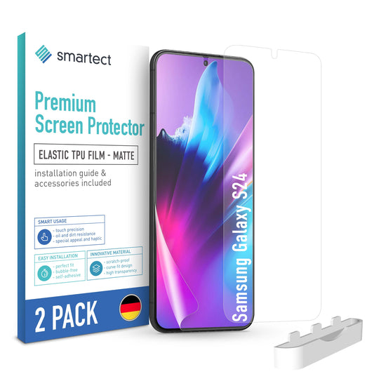 smartect TPU Screen Protector Matt for Samsung Galaxy S24, 2 x Front