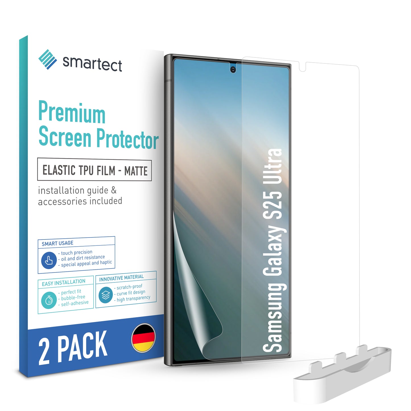 smartect TPU Schutzfolie Matt für Samsung Galaxy S25 Ultra, 2 x Front