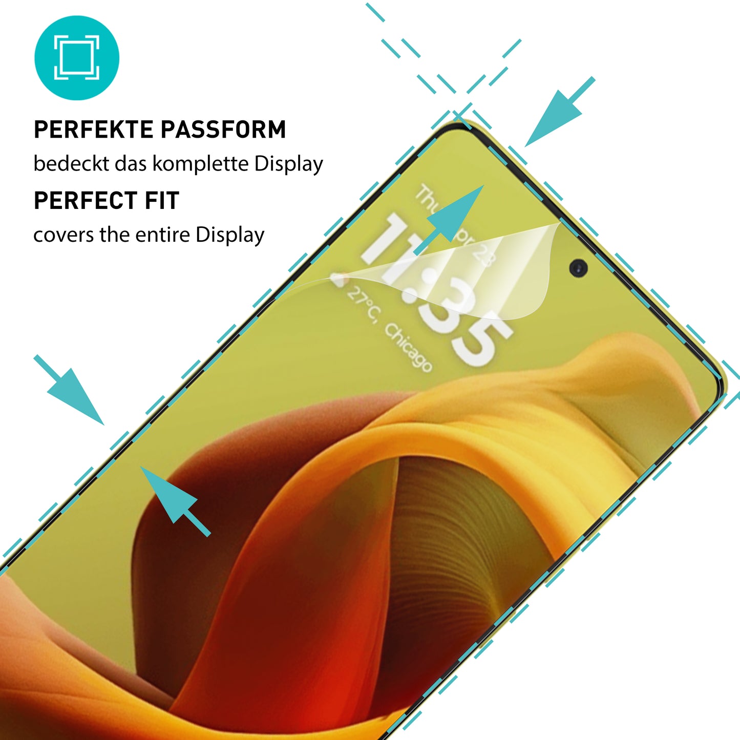 smartect TPU Schutzfolie Klar für Motorola Moto G85 5G, 2 x Front