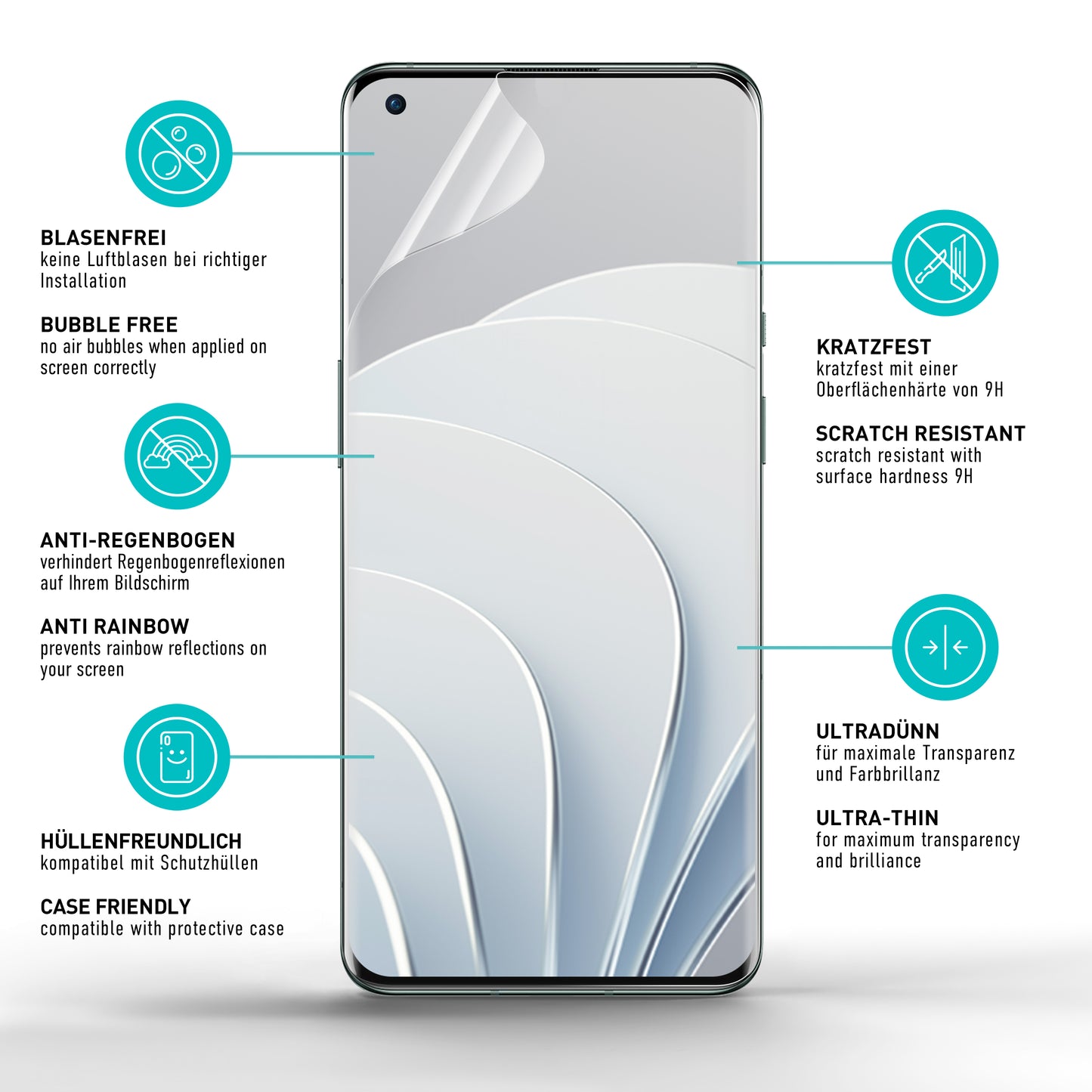 smartect TPU Screen Protector Clear for OnePlus 10 Pro, 2 x Front