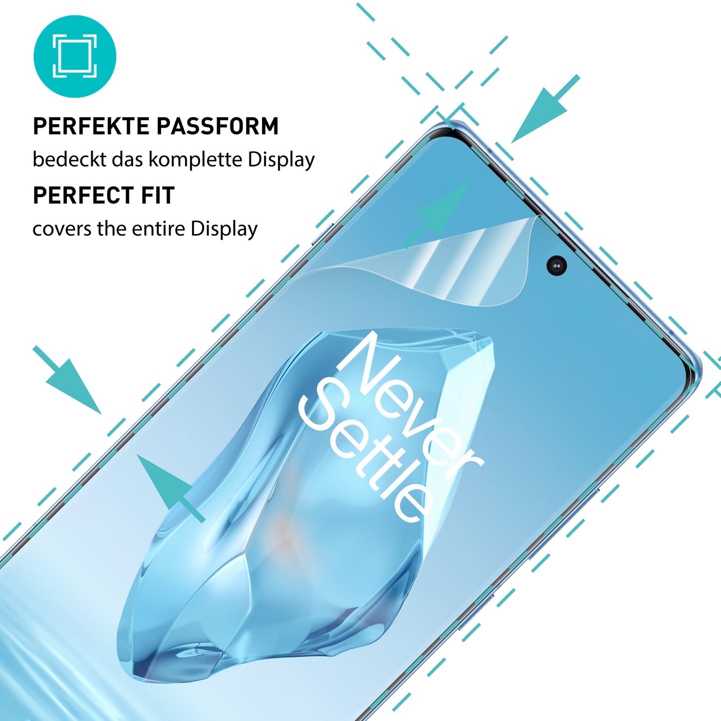 smartect TPU Schutzfolie Klar für OnePlus 12R, 2 x Front