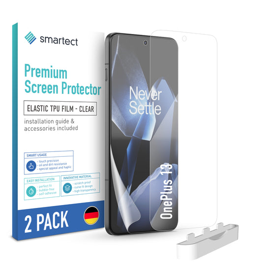 smartect TPU Schutzfolie Klar für OnePlus 13, 2 x Front