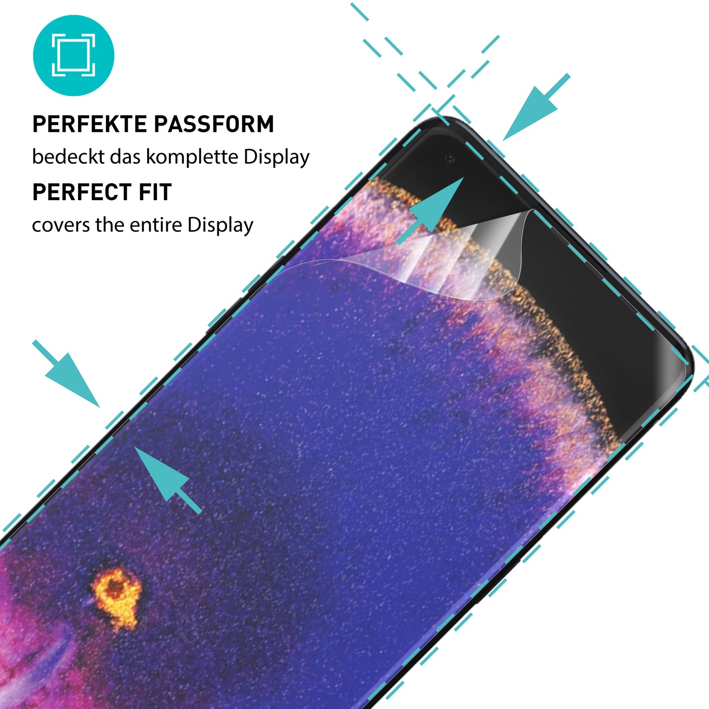 smartect TPU Screen Protector Clear for Oppo Find X5 Pro, 2 x Front
