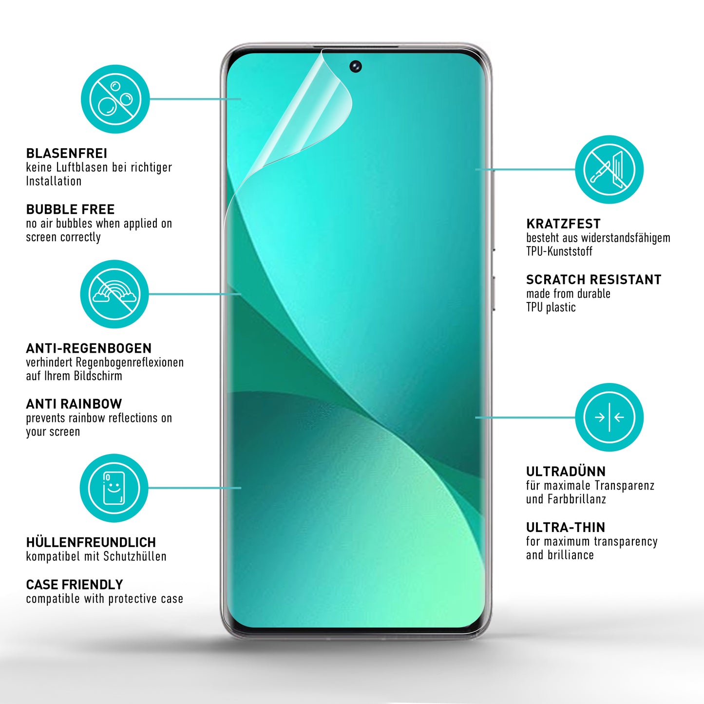 smartect TPU Schutzfolie Klar für Xiaomi 12 Pro, 2 x Front