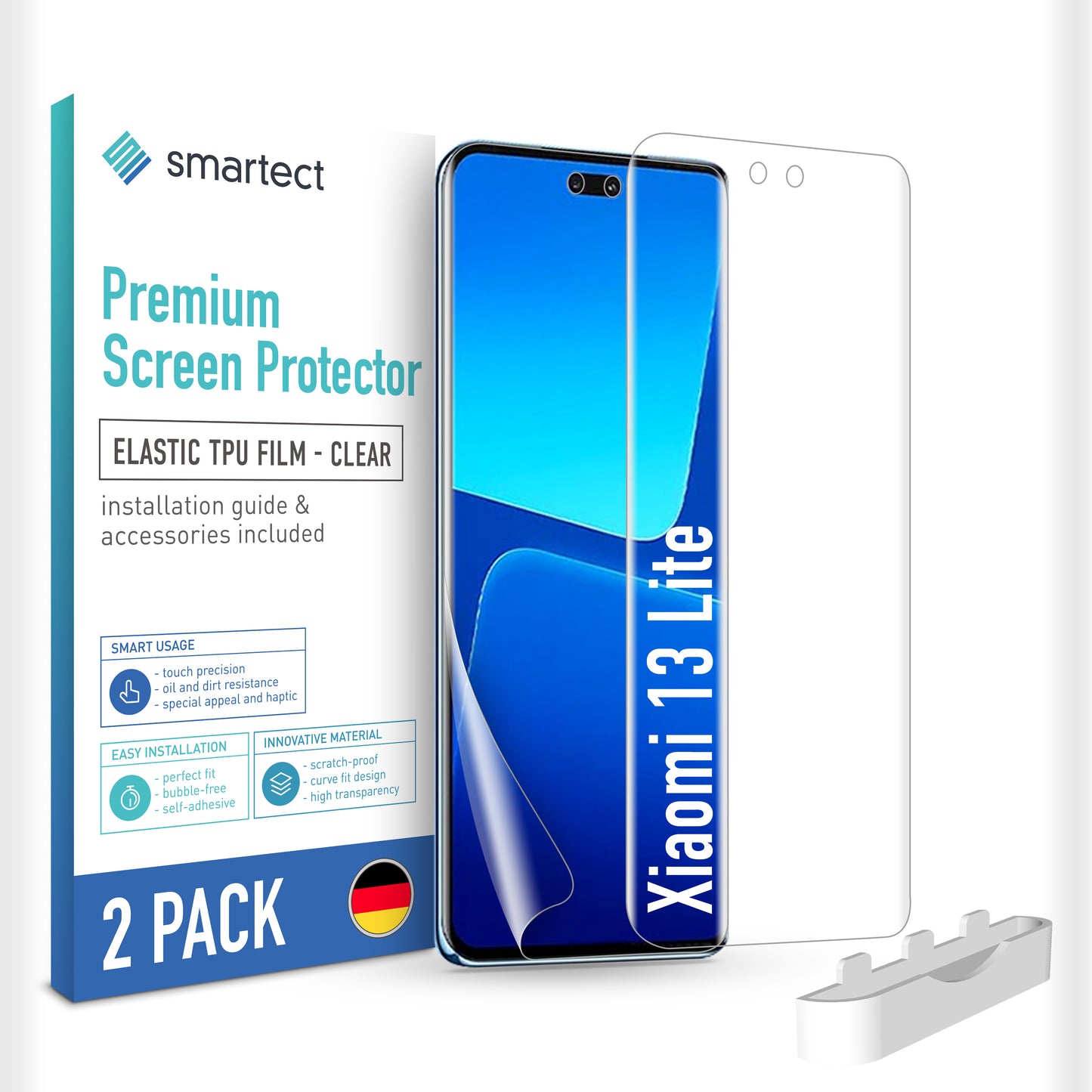 smartect TPU Schutzfolie Klar für Xiaomi 13 Lite, 2 x Front