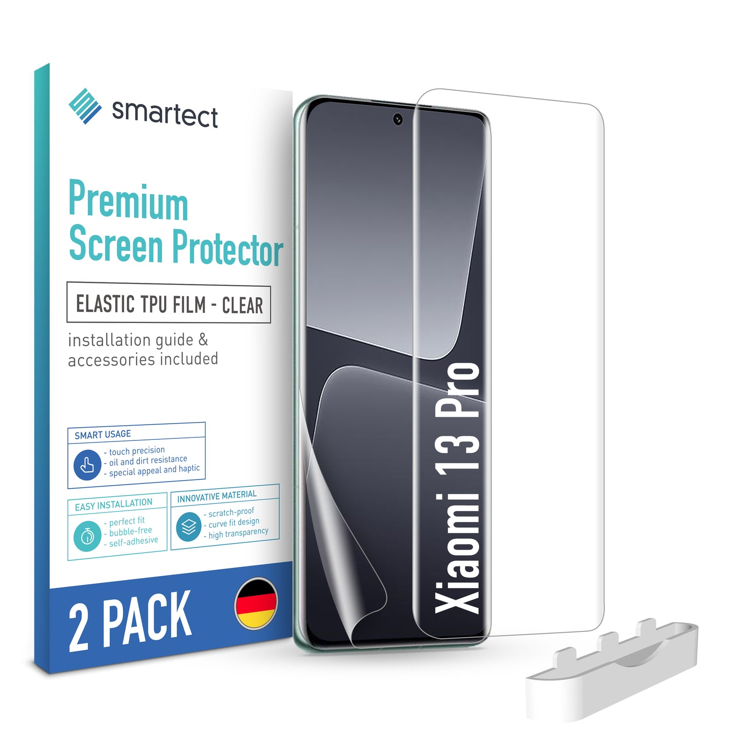 smartect TPU Schutzfolie Klar für Xiaomi 13 Pro, 2 x Front