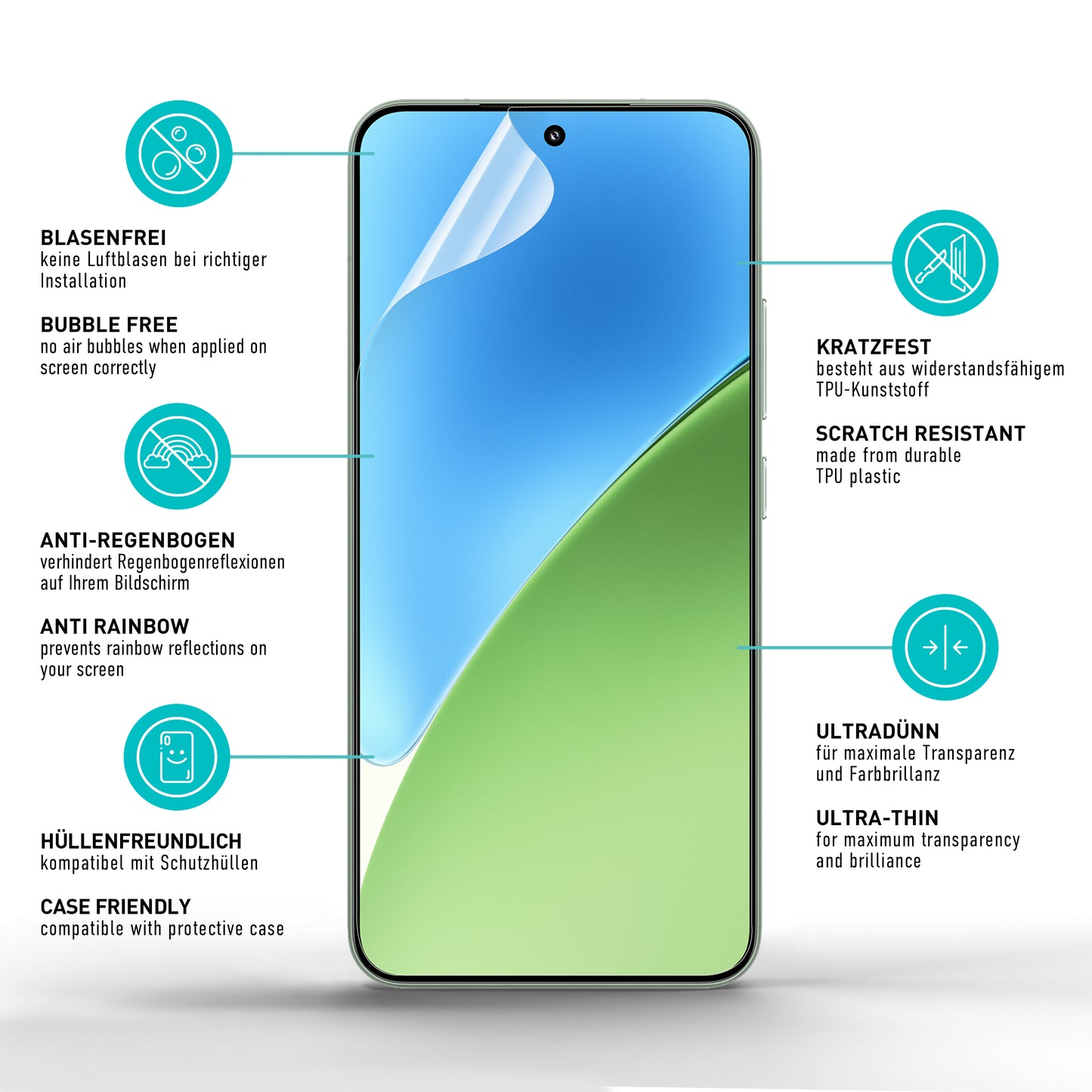 smartect TPU Schutzfolie Klar für Xiaomi 15 5G, 2 x Front