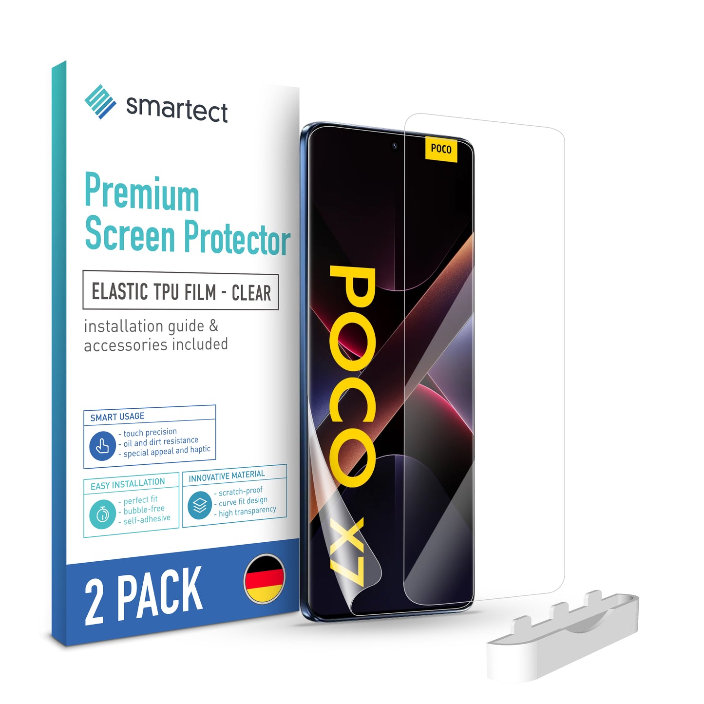 smartect TPU Schutzfolie Klar für Xiaomi Poco X7, 2 x Front