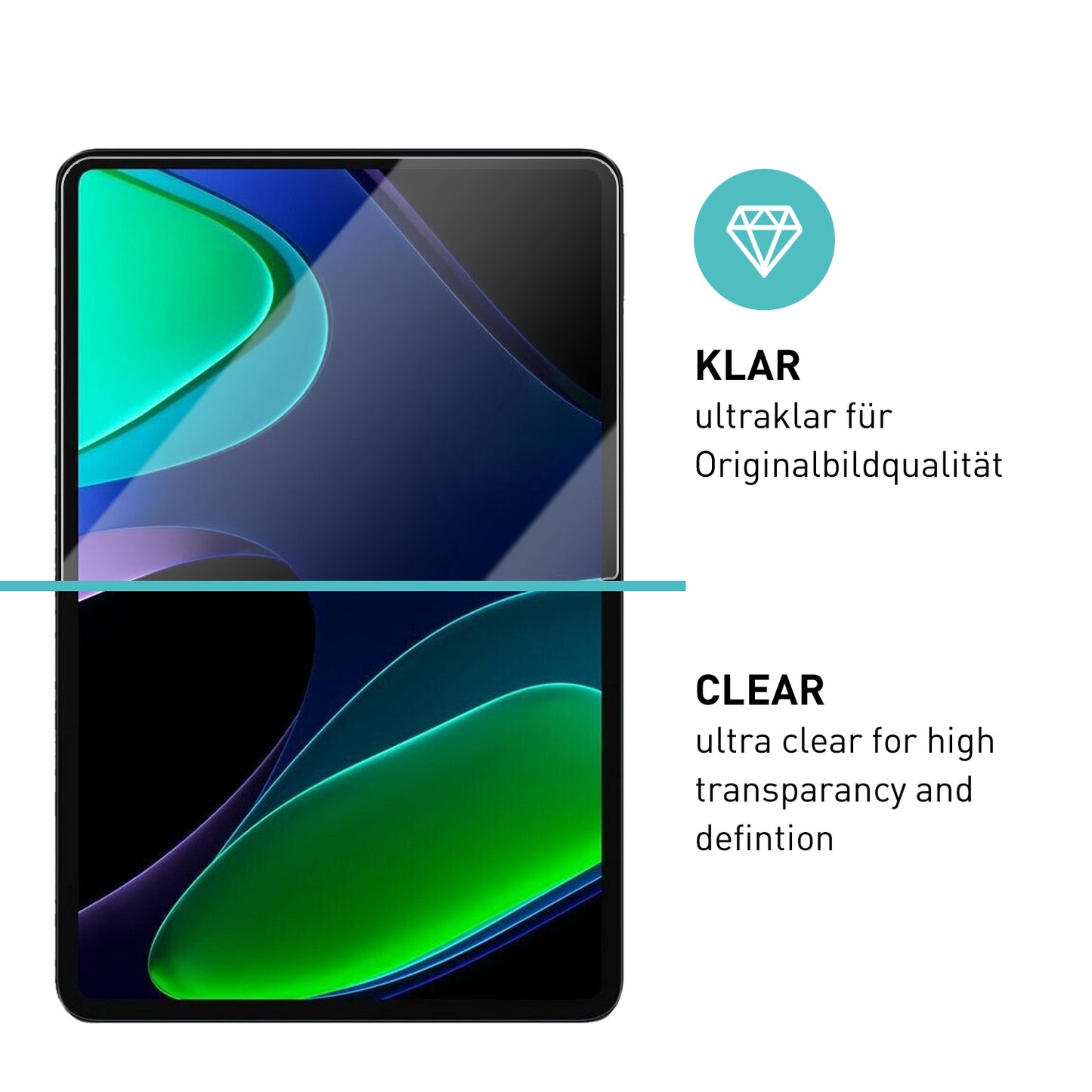 smartect Schutzglas Klar für Xiaomi Pad 6 / Pad 6 Pro (Model 2023) 11.0", 2 Stück