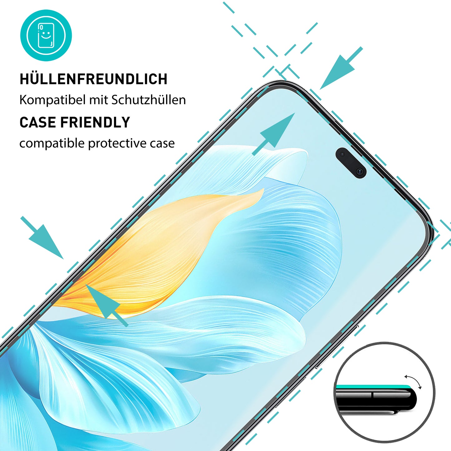 smartect Schutzglas Klar für Honor 200 Lite 5G, 3 x Front + 3 x Cam