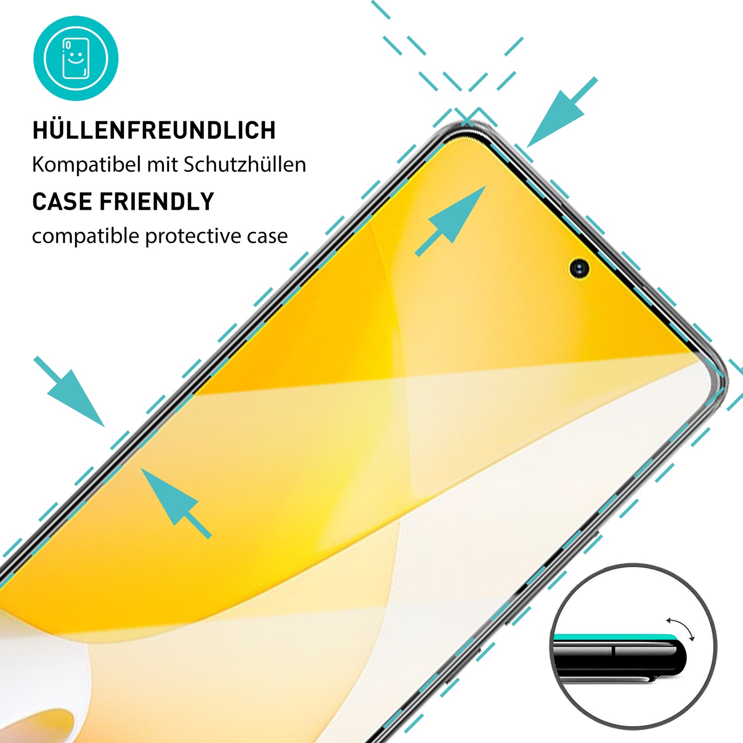 smartect Schutzglas Klar für Xiaomi 12 Lite, 3 x Front + 3 x Cam