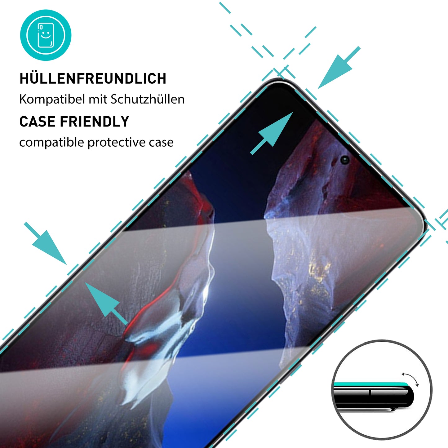 smartect Schutzglas Klar für Xiaomi Poco F5 Pro 5G, 3 x Front + 3 x Cam