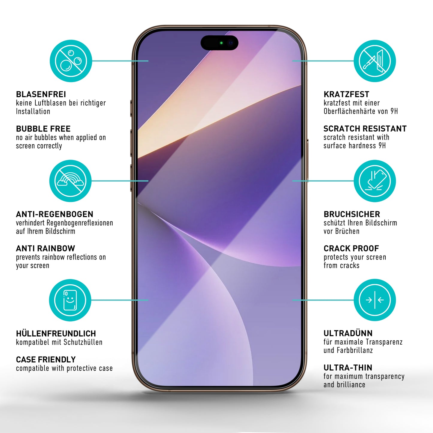 smartect Schutzglas Klar für Apple iPhone 17 Pro, 3 Stück