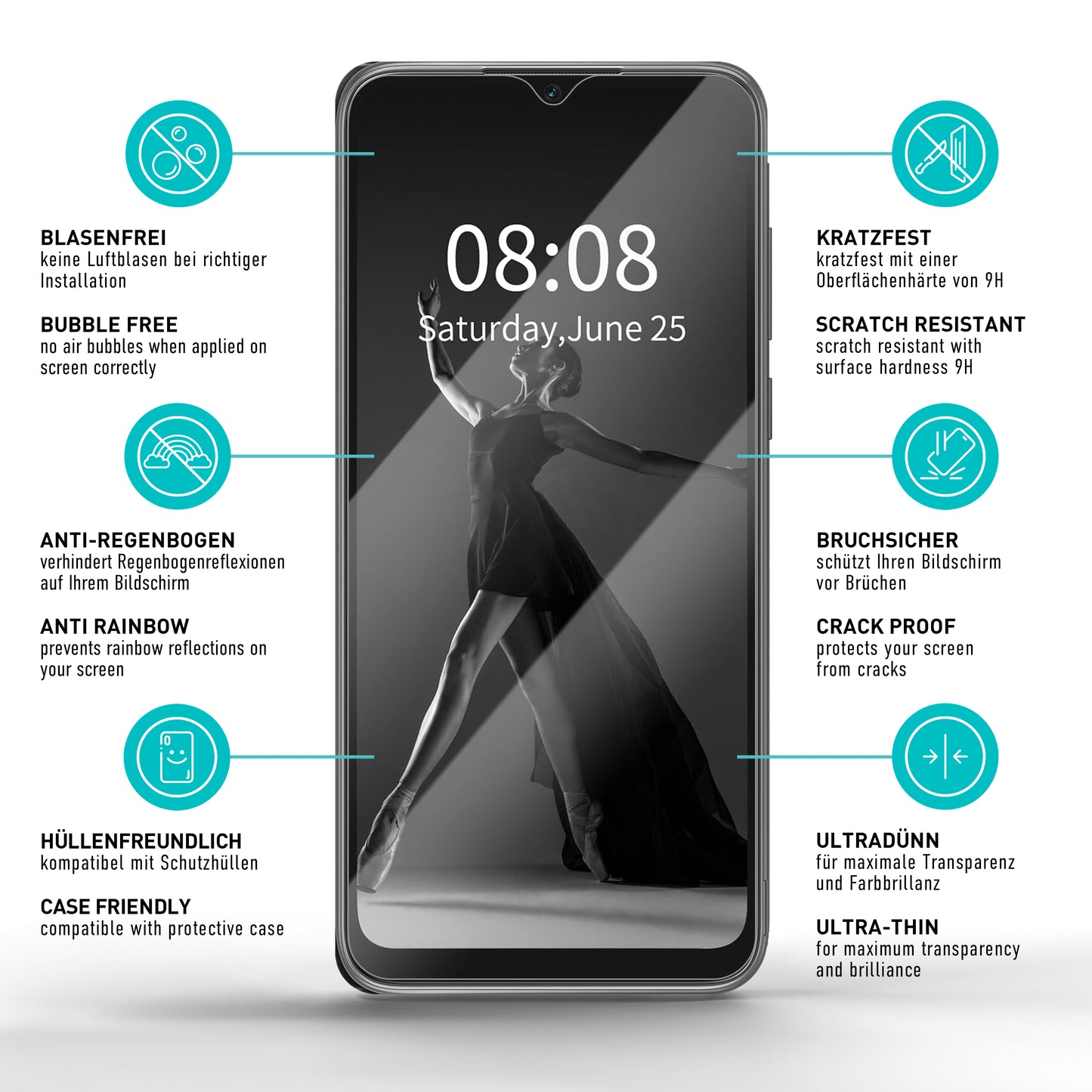 smartect Schutzglas Klar für Blackview Oscal C60, 3 Stück