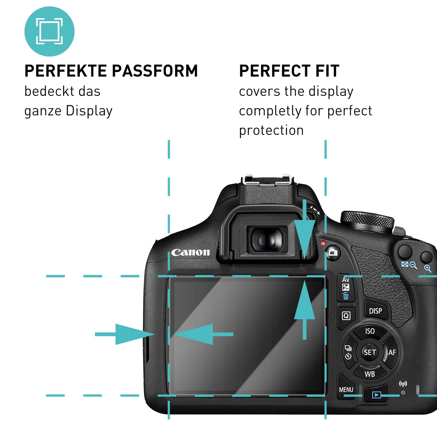 smartect protective glass clear for Canon EOS 2000D, 3 pieces
