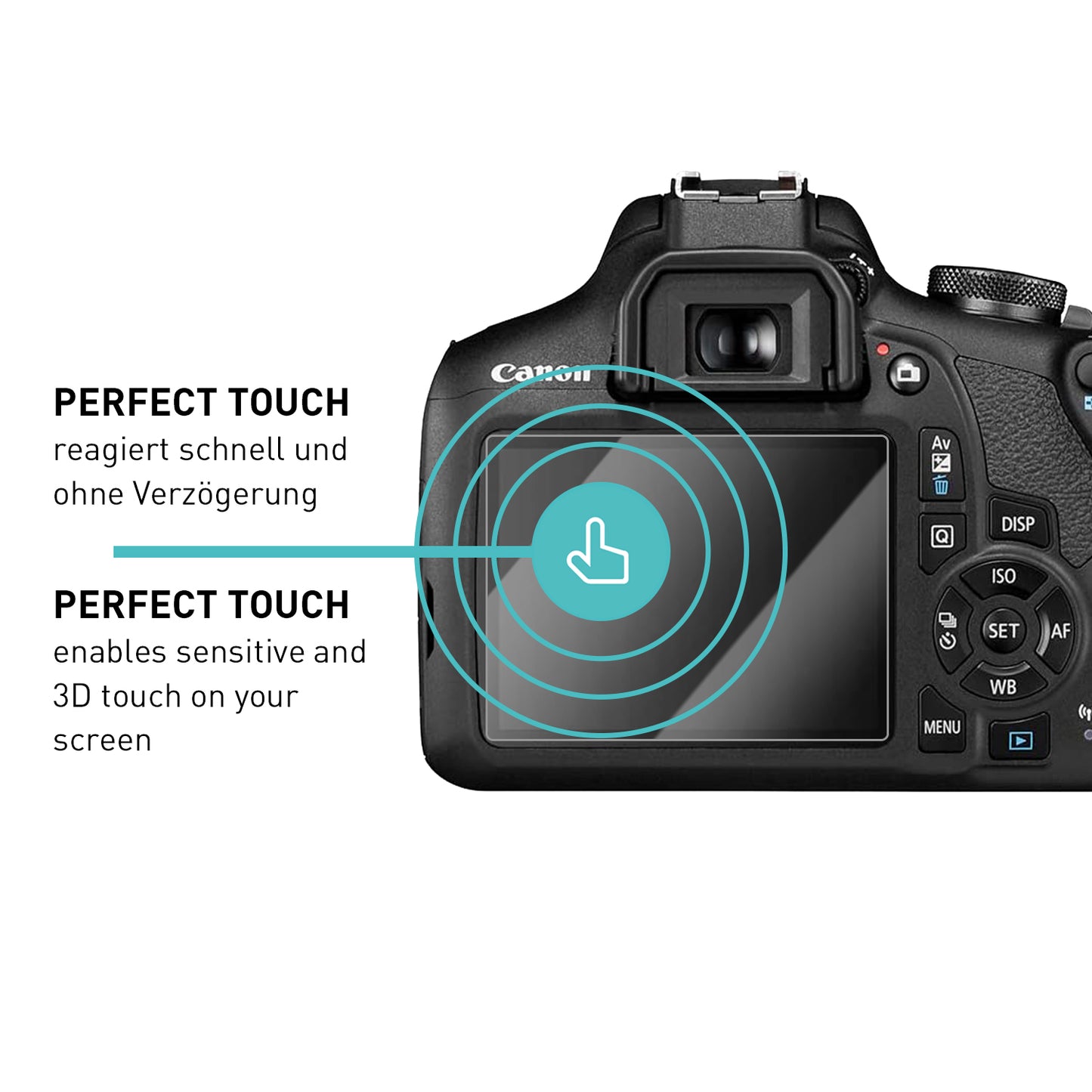 smartect protective glass clear for Canon EOS 2000D, 3 pieces