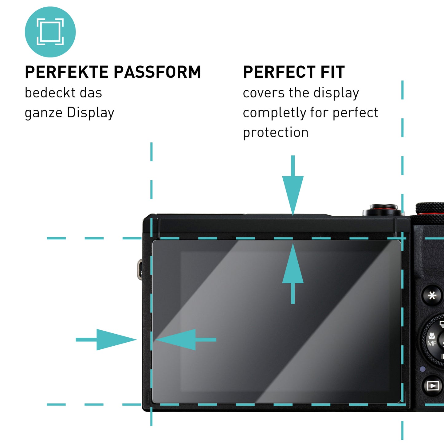 smartect Schutzglas Klar für Canon G7X Mark III, 3 Stück