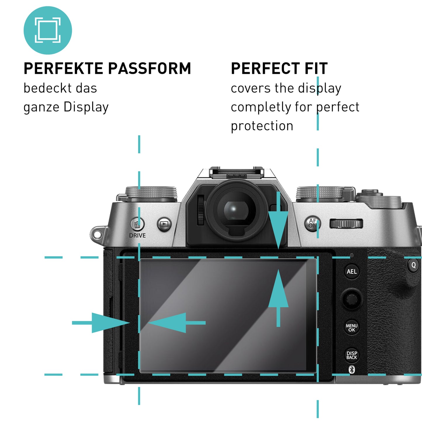 smartect Schutzglas Klar für Fujifilm X-T50, 3 Stück
