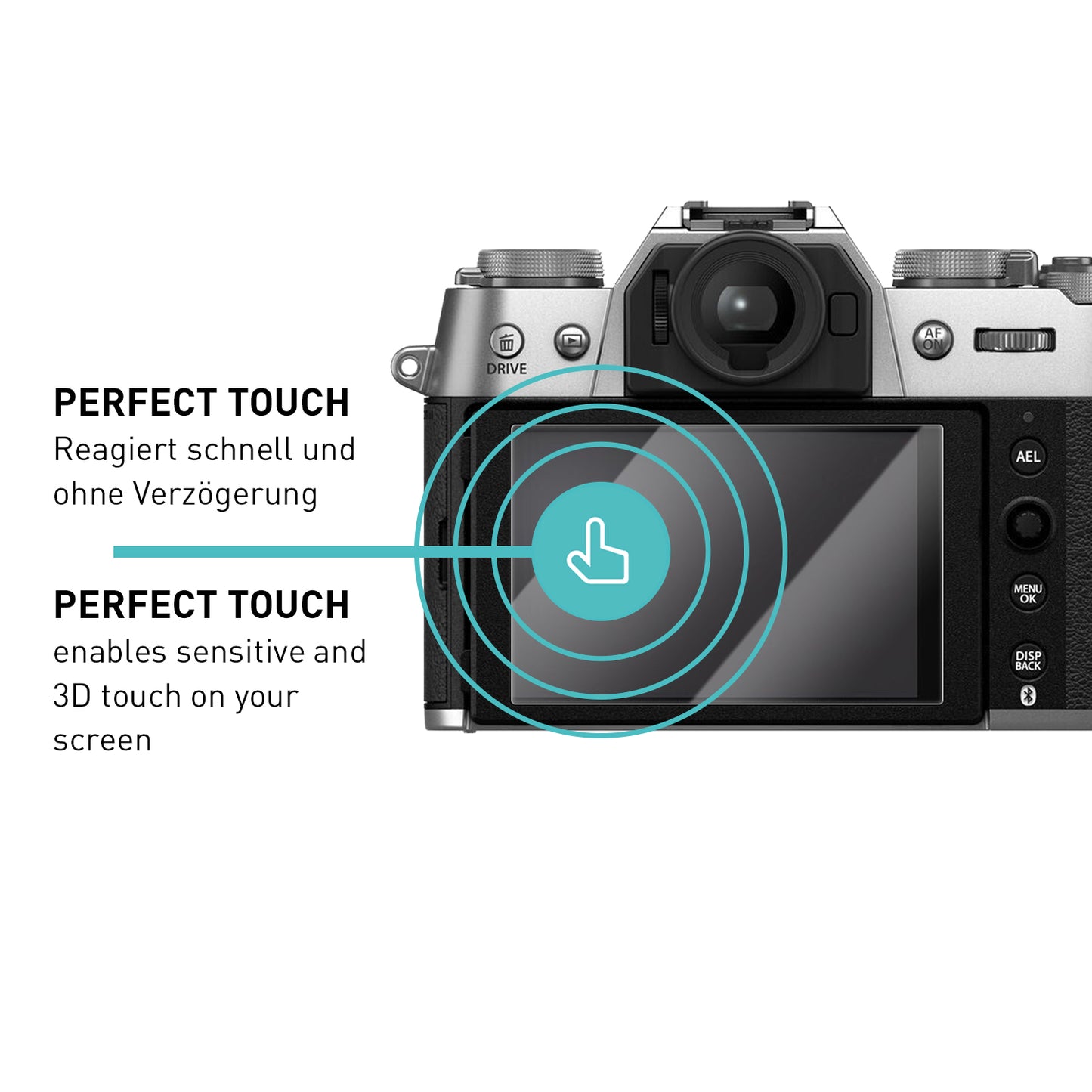 smartect Schutzglas Klar für Fujifilm X-T50, 3 Stück