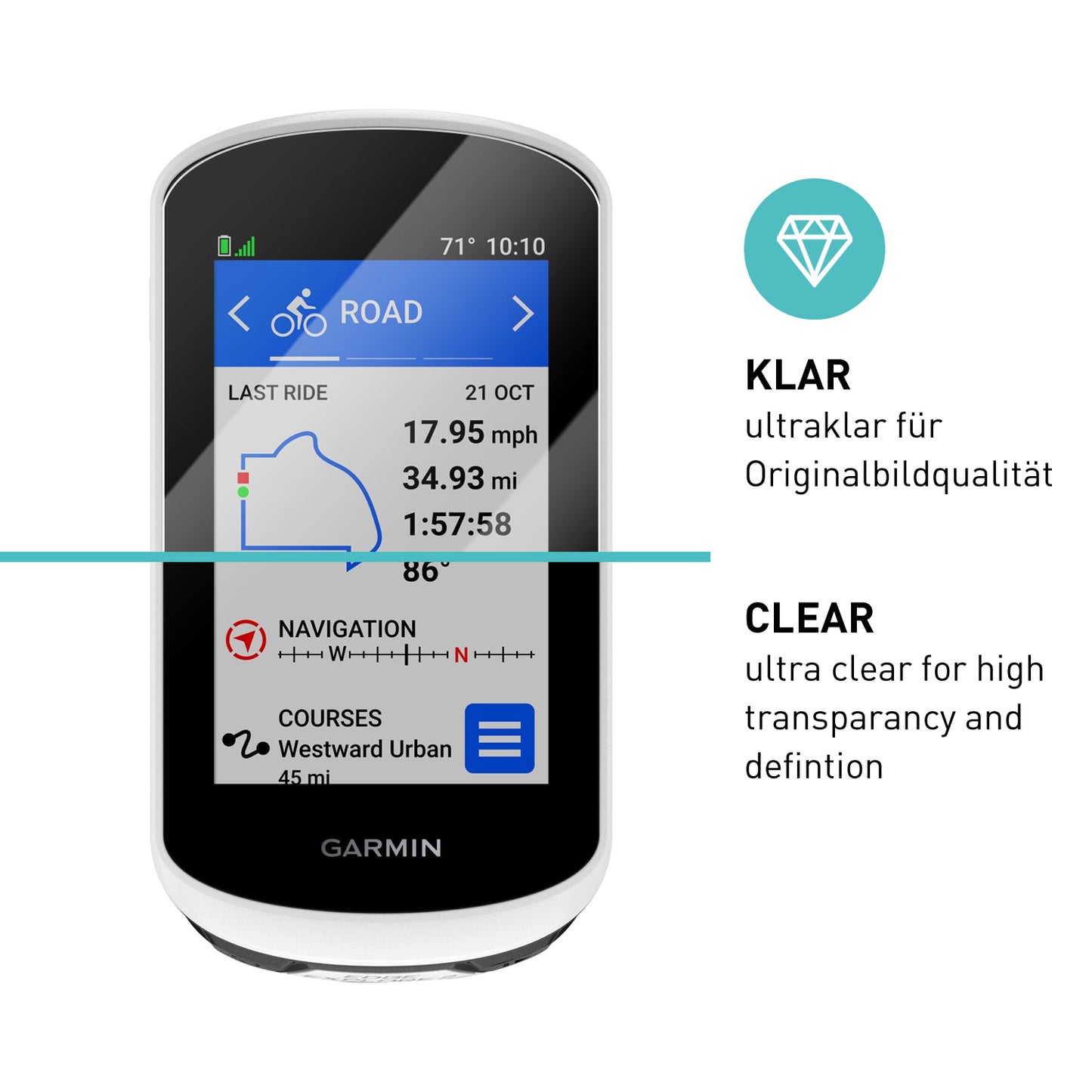 smartect Schutzglas Klar für Garmin Edge Explore 2, 3 Stück