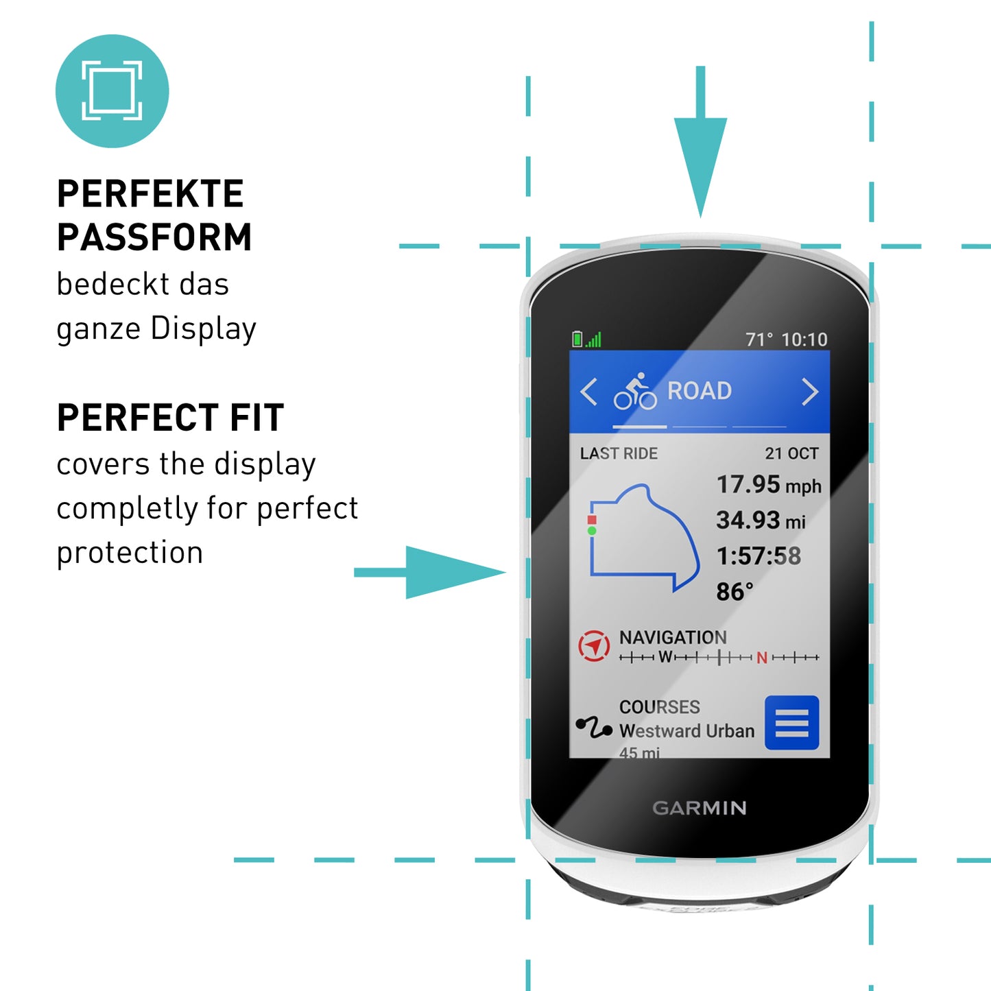 smartect Schutzglas Klar für Garmin Edge Explore 2, 3 Stück