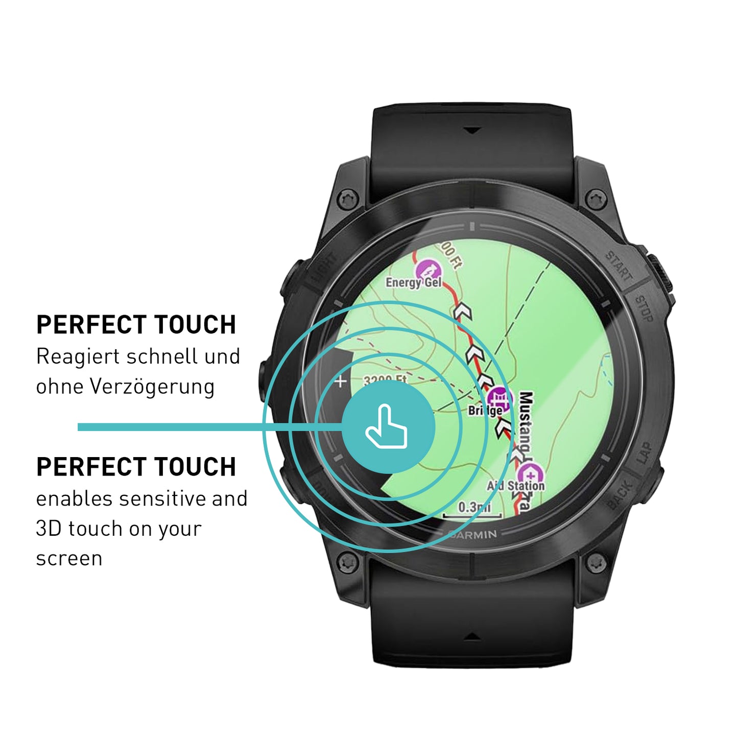 smartect Schutzglas Klar für Garmin Epix Pro 51mm, 3 Stück