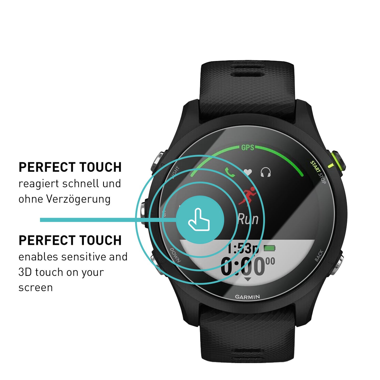 smartect Protective Glass Clear for Garmin Forerunner 255 / 255 Music, 3 pieces