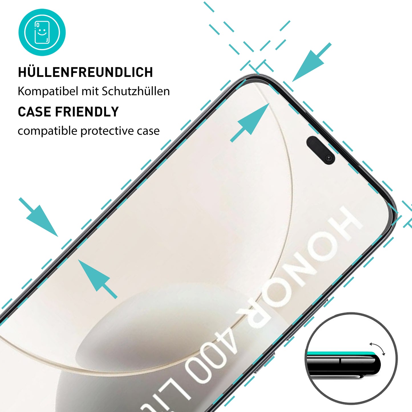 smartect Schutzglas Klar für Honor 400 Lite 5G, 3 Stück