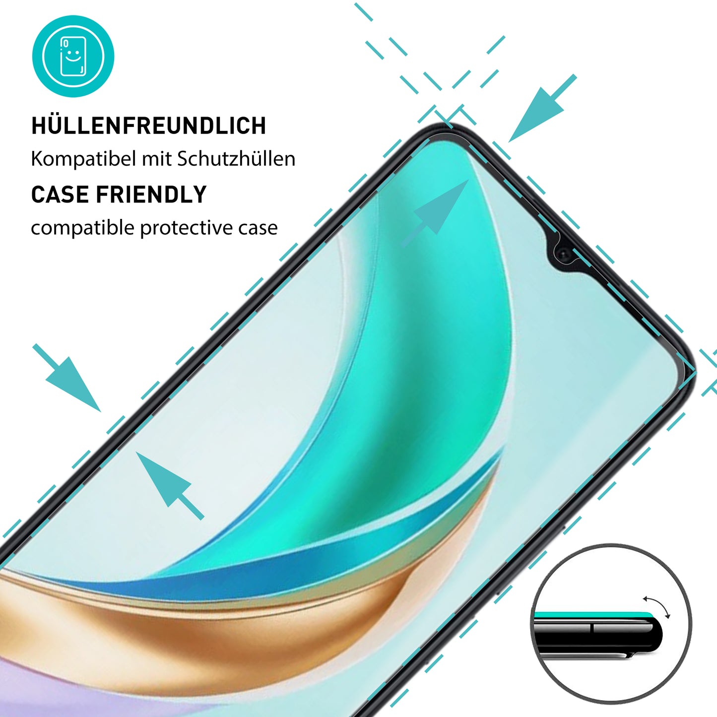 smartect Schutzglas Klar für Honor X6b, 3 Stück