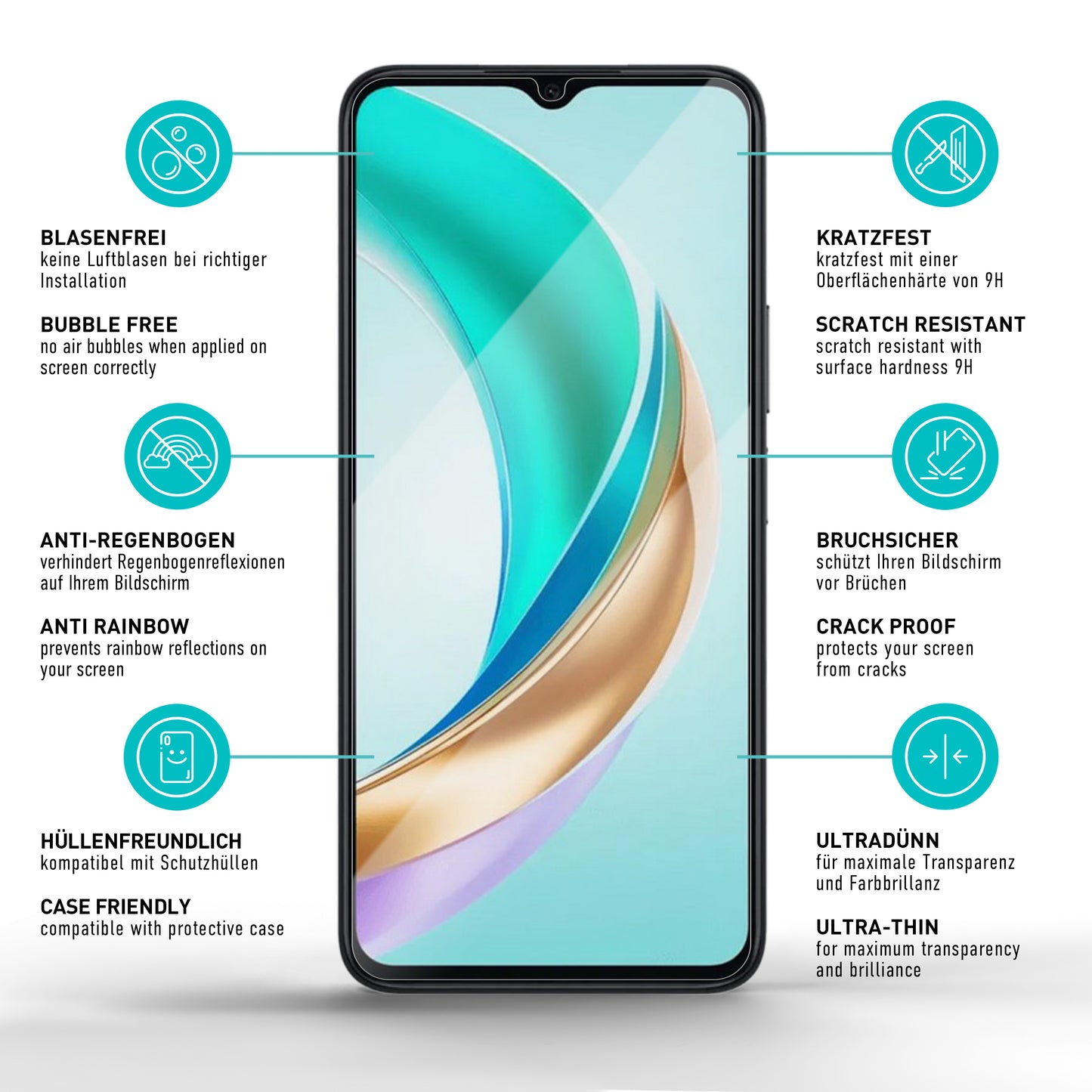 smartect Schutzglas Klar für Honor X6b, 3 Stück