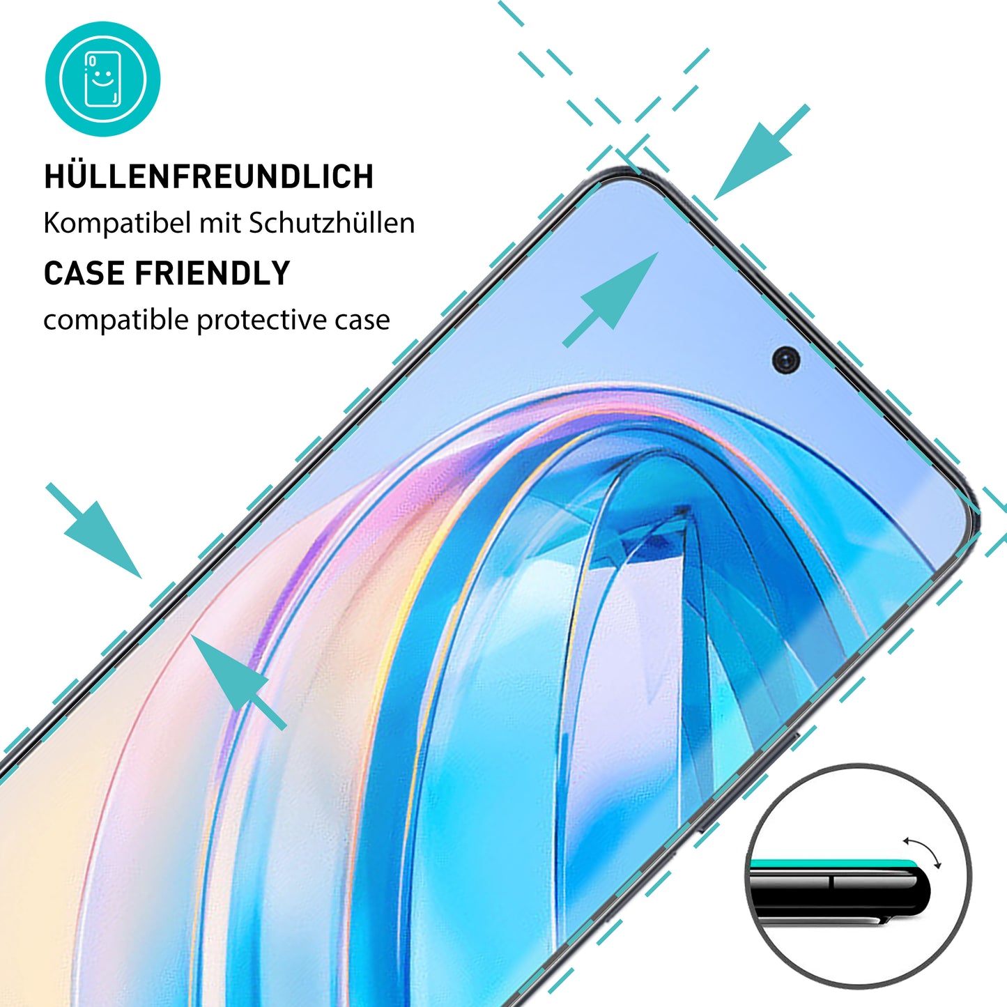 smartect Schutzglas Klar für Honor X8a, 3 Stück