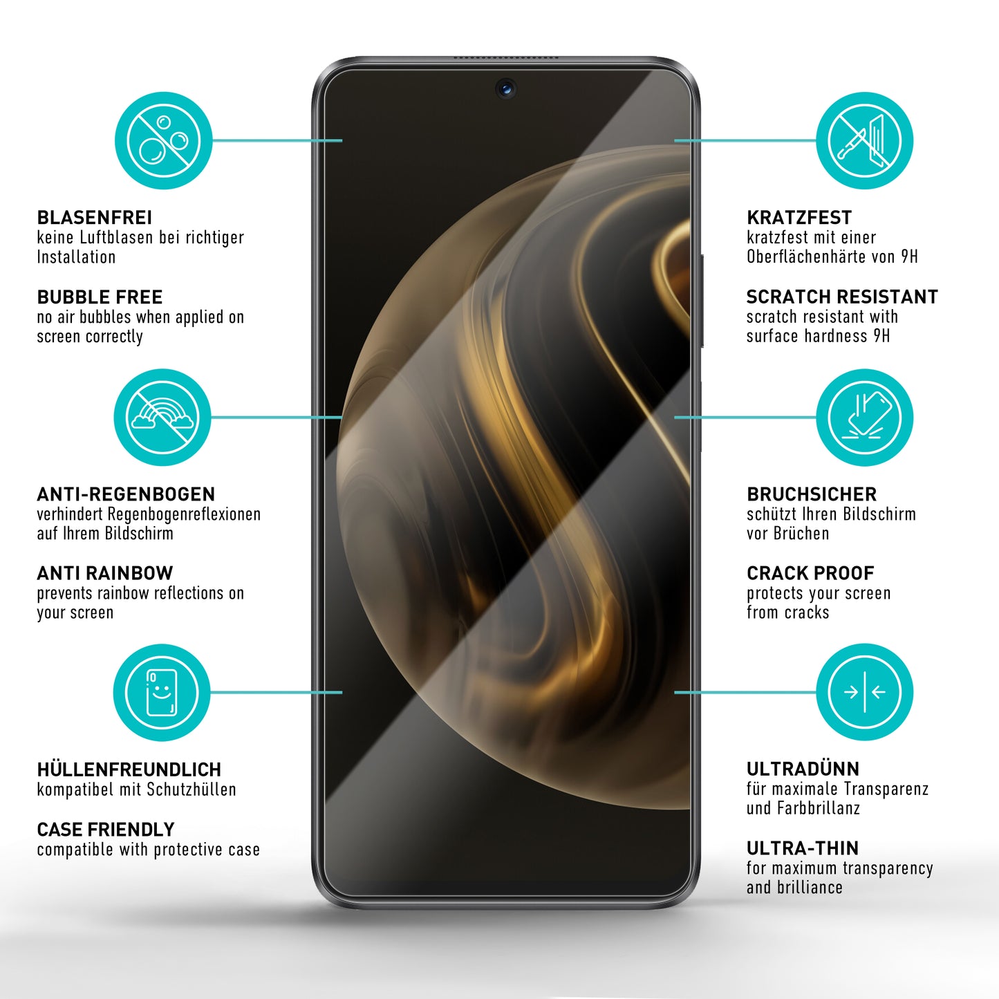 smartect Protective Glass Clear for Huawei Nova 12i, 3 pieces