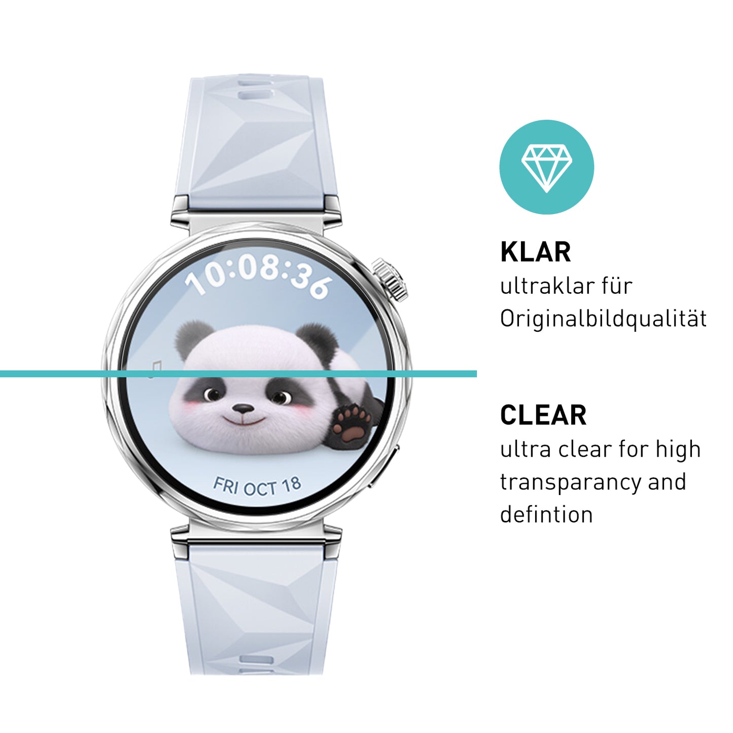 smartect Schutzglas Klar für Huawei Watch GT5 41 mm, 3 Stück