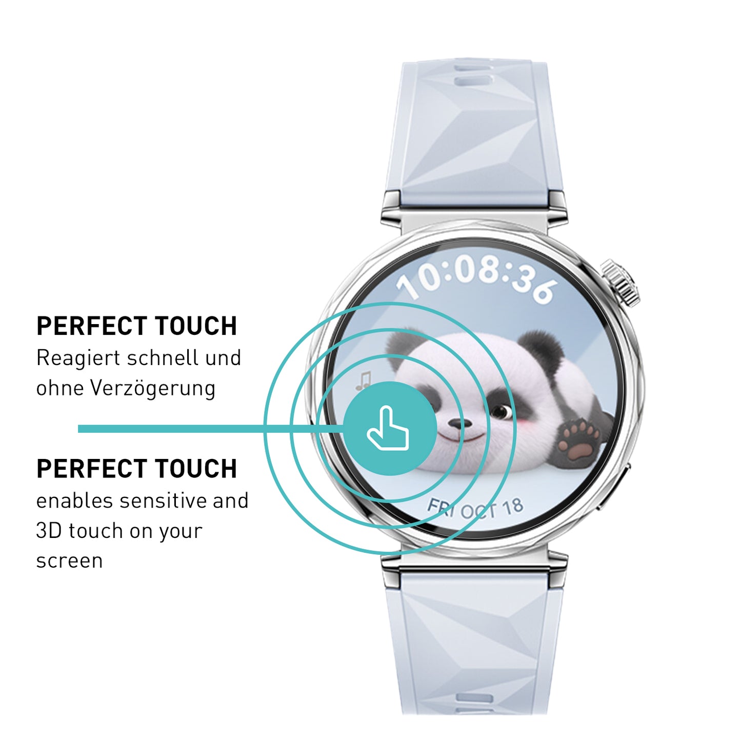 smartect Schutzglas Klar für Huawei Watch GT5 41 mm, 3 Stück