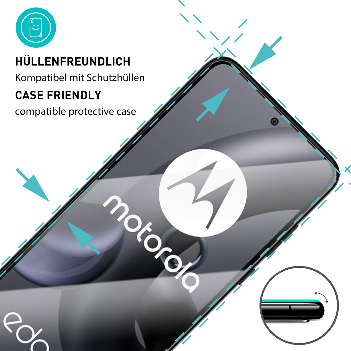 smartect protective glass clear for Motorola Edge 30 Neo, 3 pieces
