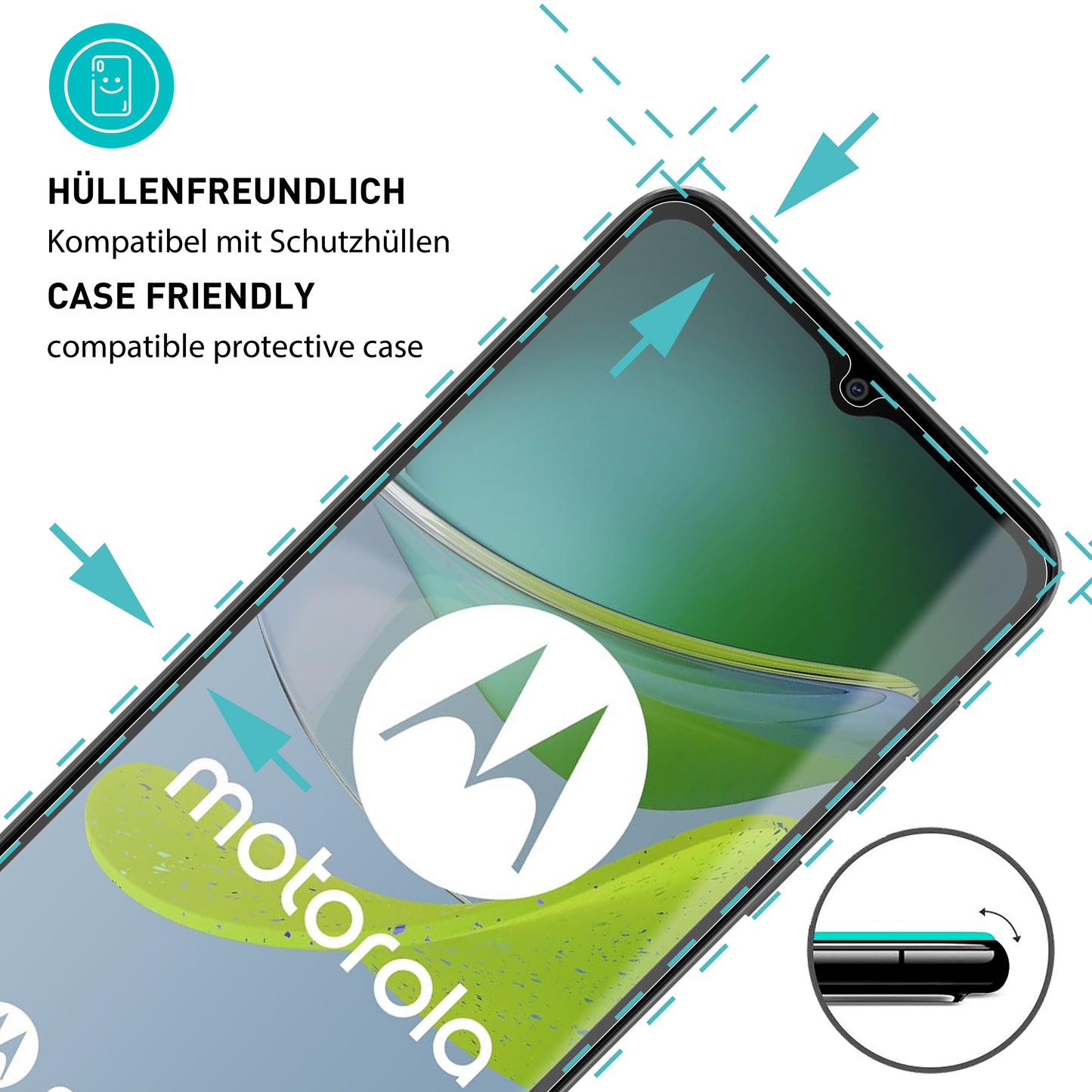 smartect Protective Glass Clear for Motorola Moto E13, 3 pieces