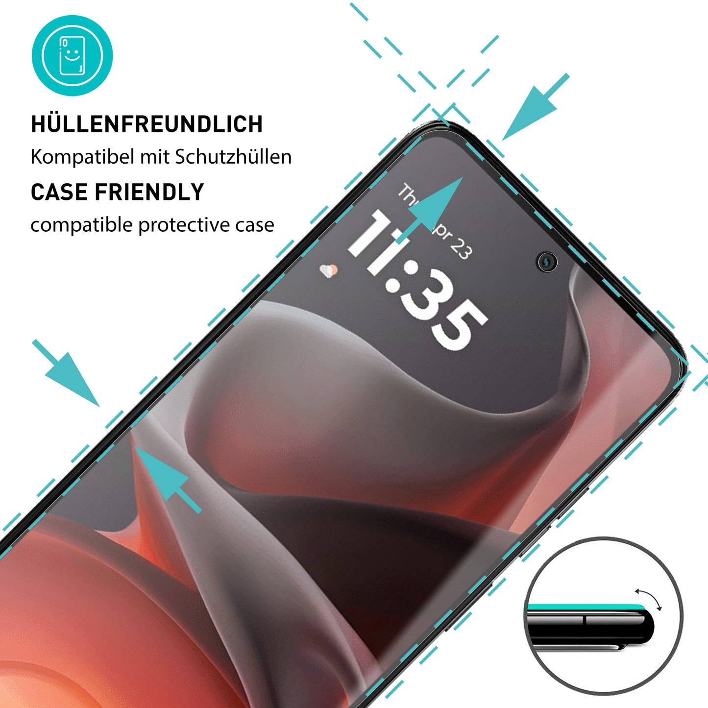 smartect Schutzglas Klar für Motorola Moto G15 / G05 / E15, 3 Stück