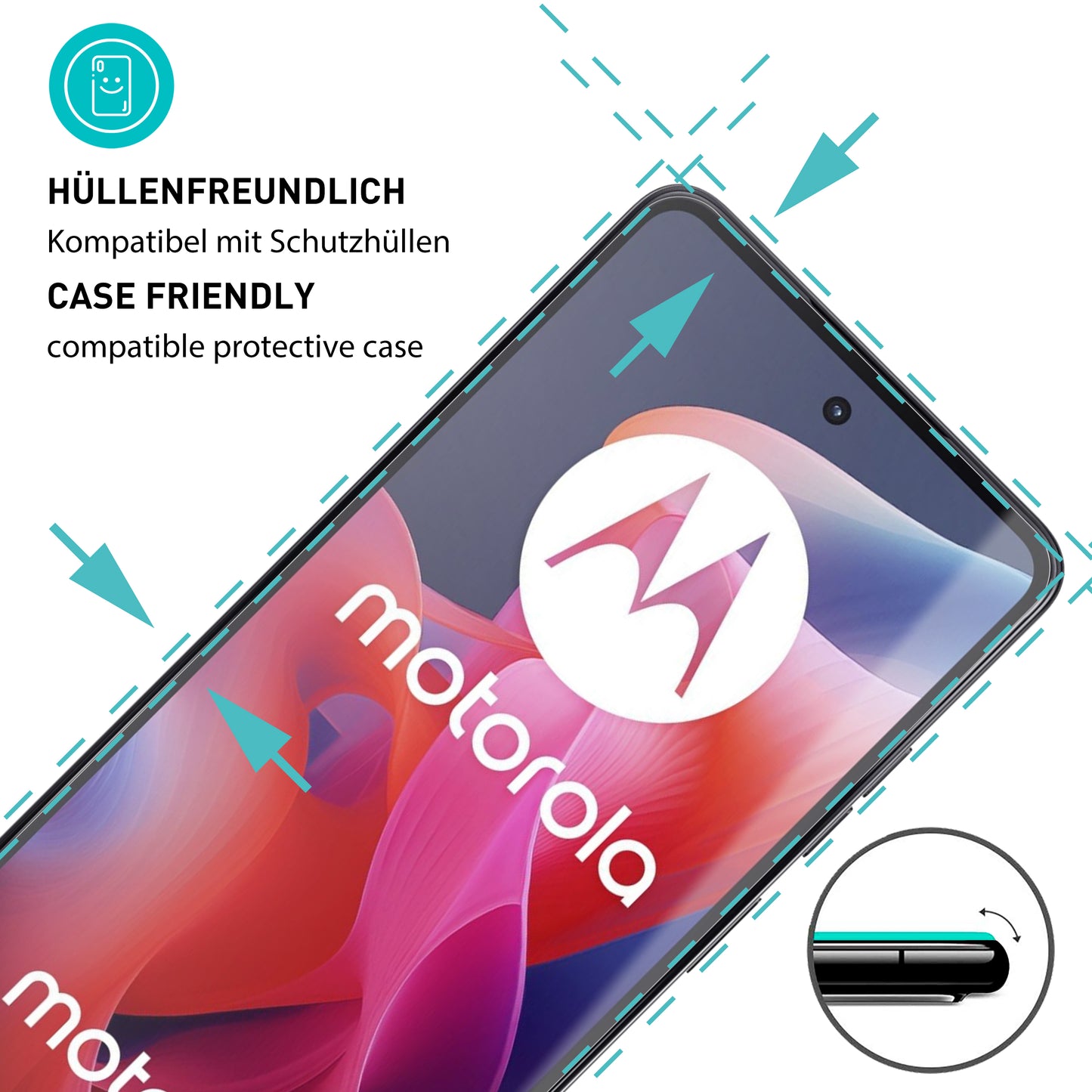 smartect Protective Glass Clear for Motorola Moto G24 / G04 / G04s, 3 pieces