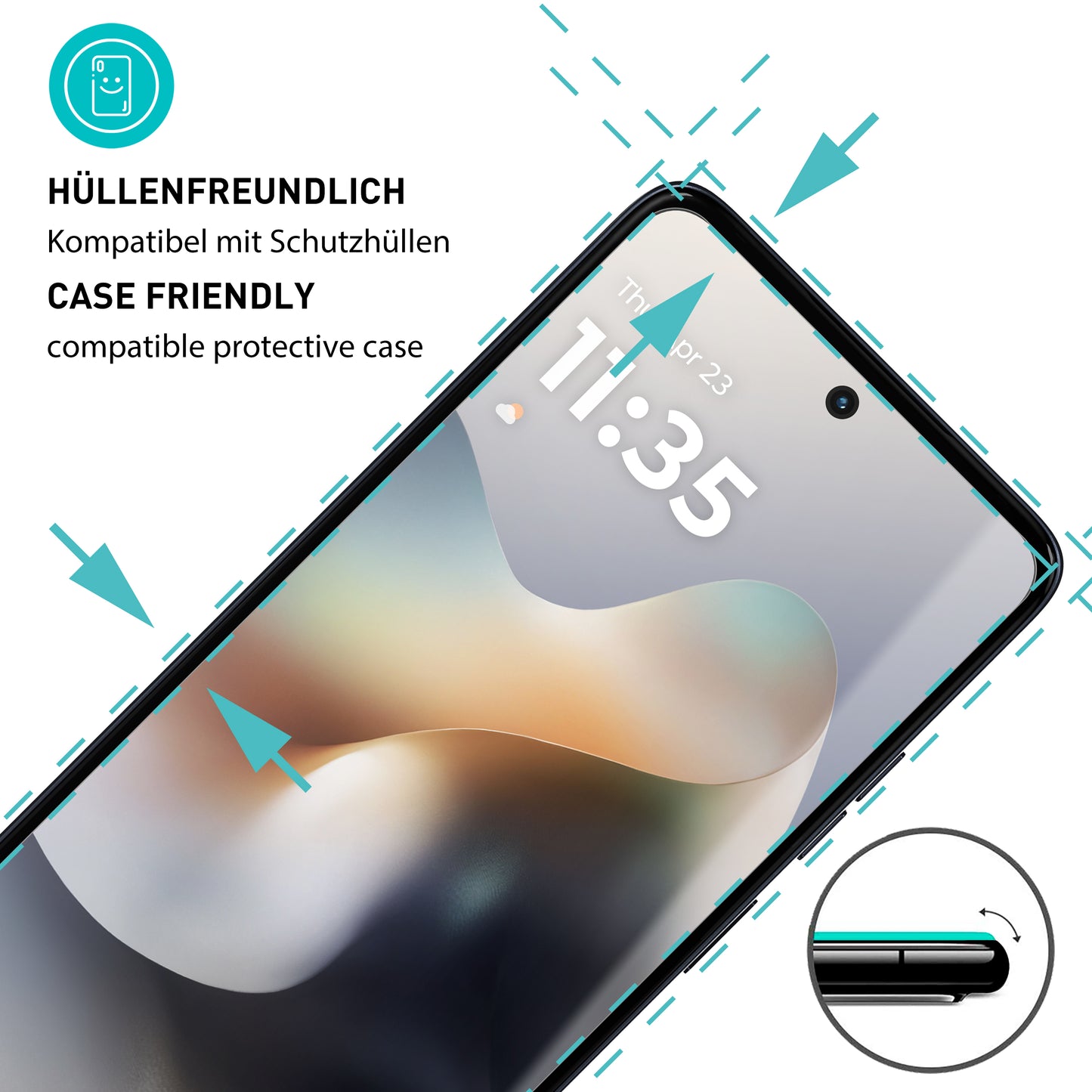 smartect Schutzglas Klar für Motorola Moto G56 5G, 3 Stück