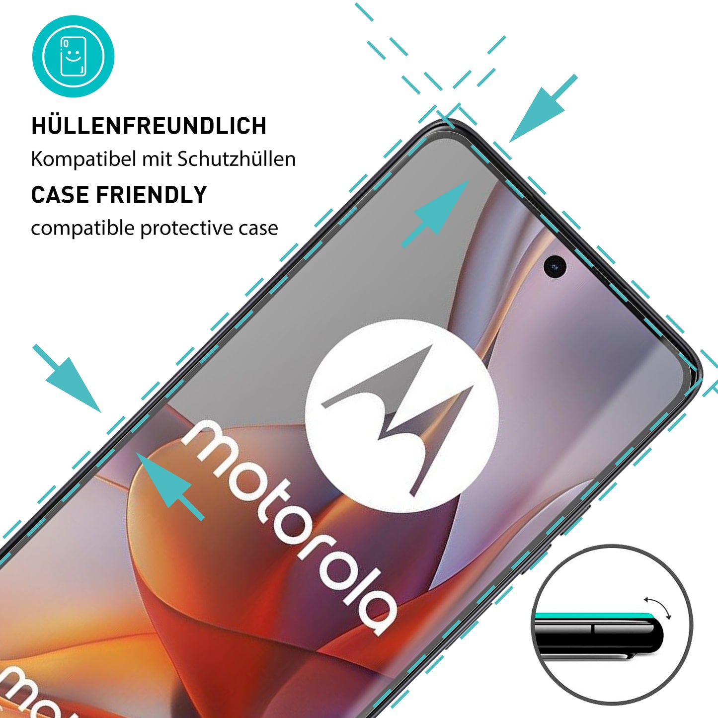 smartect Schutzglas Klar für Motorola Moto G75 5G, 3 Stück