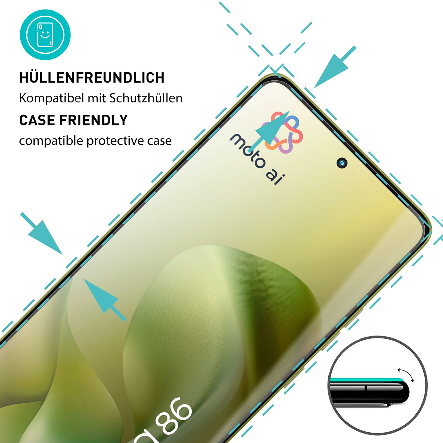 smartect Schutzglas Klar für Motorola Moto G86 5G, 3 Stück