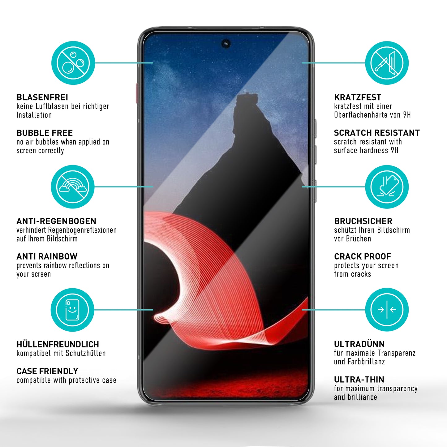smartect Schutzglas Klar für Motorola ThinkPhone, 3 Stück