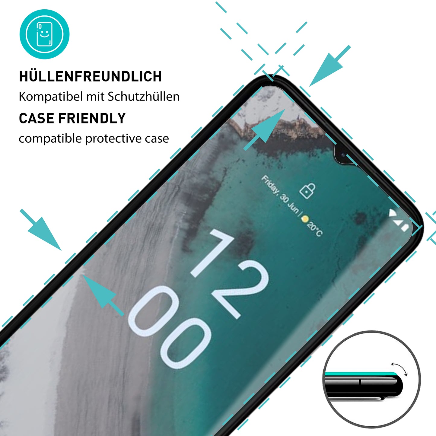 smartect protective glass clear for Nokia C32, 3 pieces