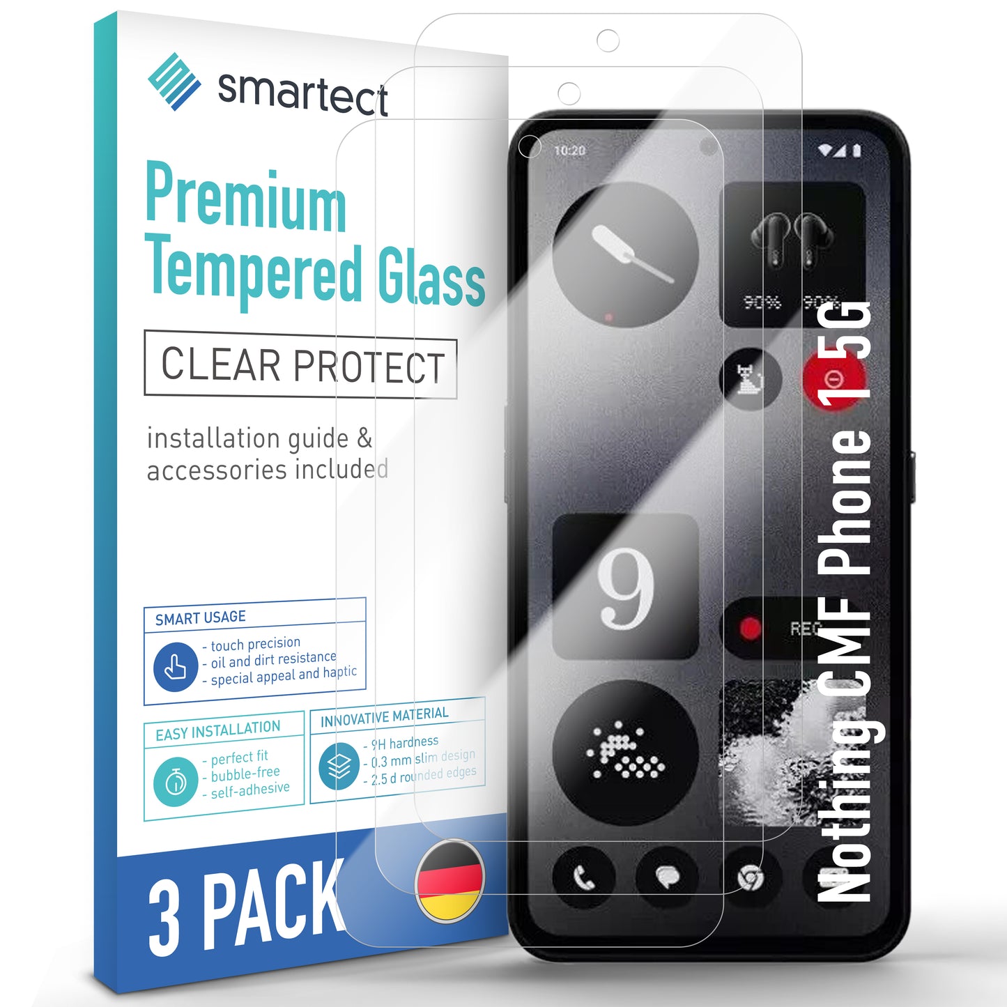 smartect Protective Glass Clear for Nothing CMF Phone 1 5G, 3 pieces