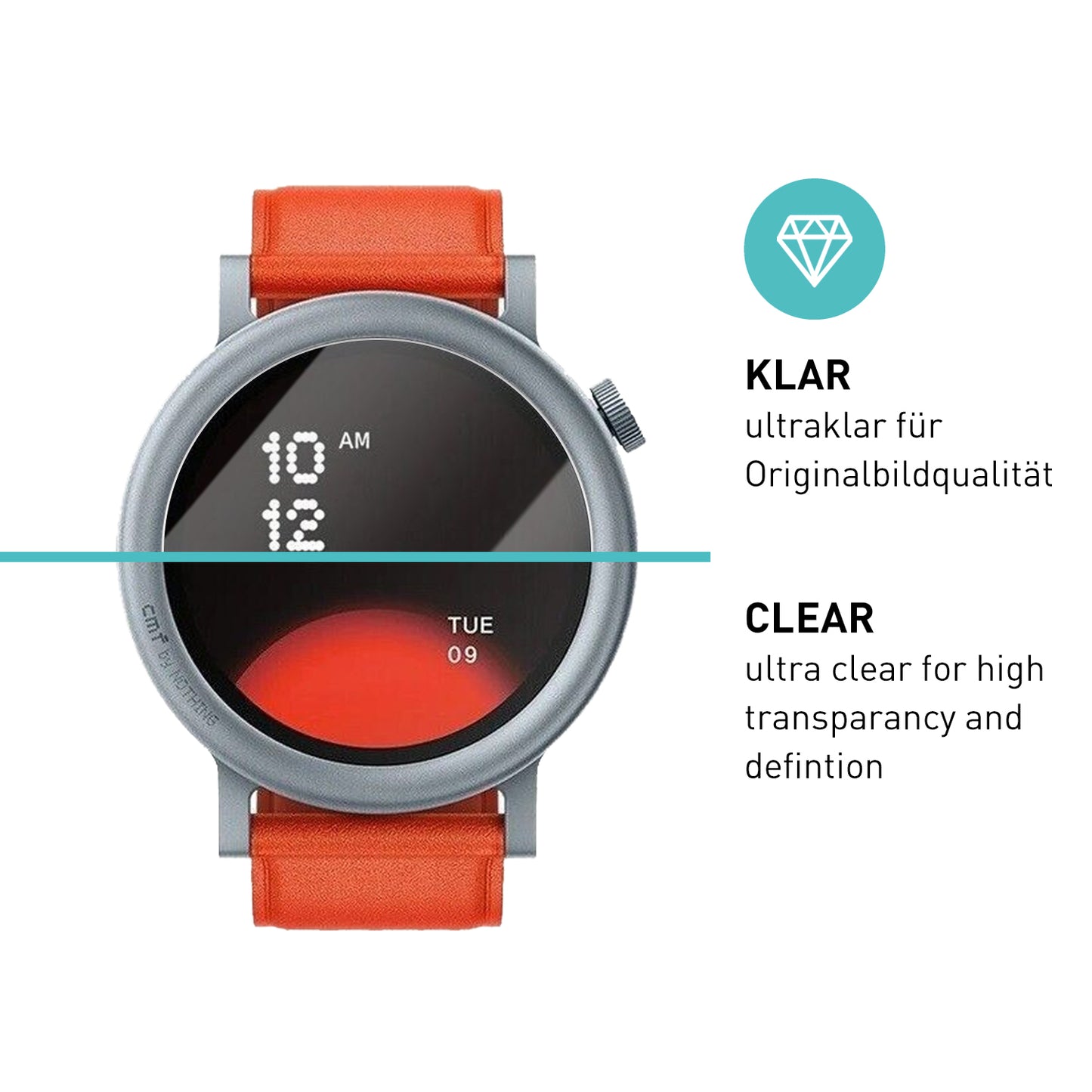 smartect Schutzglas Klar für Nothing CMF Watch Pro 2, 3 Stück